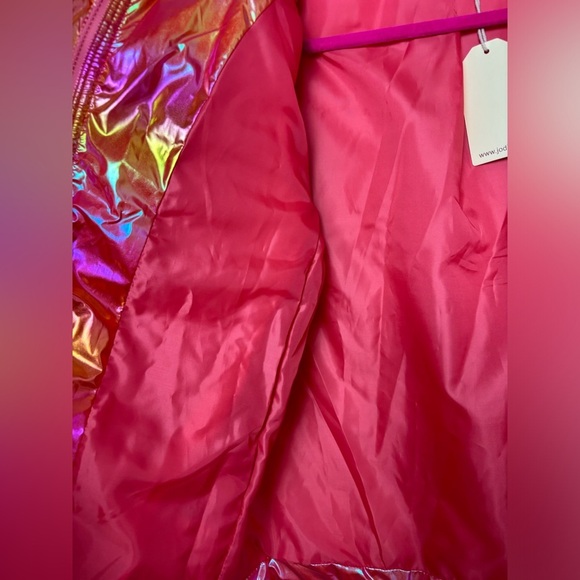 💥12/3 HOST PICK!💥 NWT Jodifl Holographic Pink and Yellow Puffer Jacket S - Picture 6 of 10